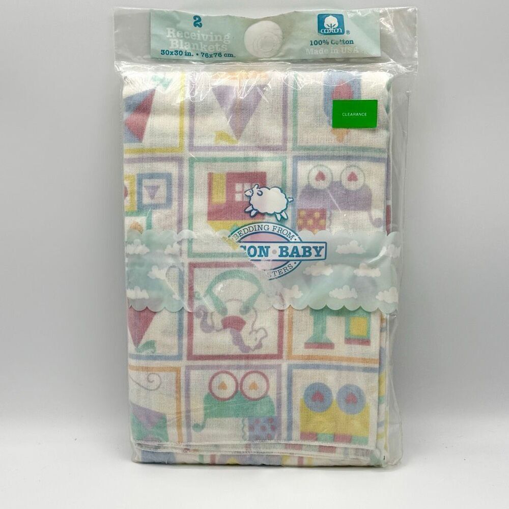 Beacon Baby Vintage 1980s Receiving Blankets (2) New 30x30